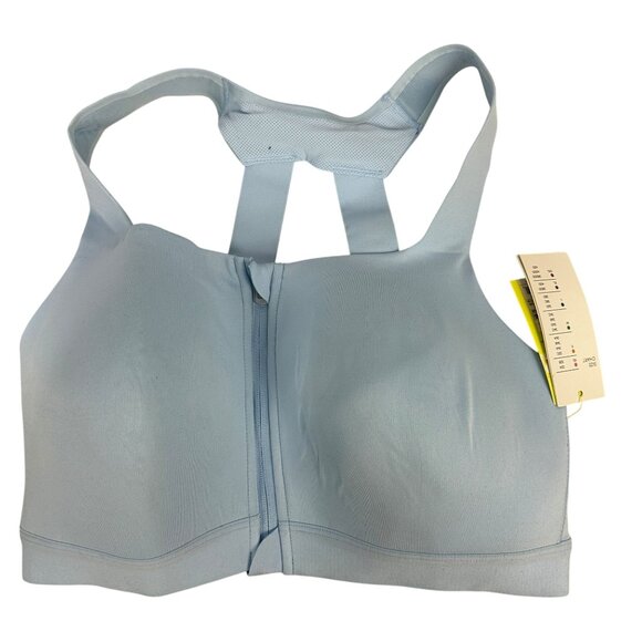 All In Motion Sports Bra 38C High-Support Adjustable Straps Zip Front Blue - Picture 8 of 14